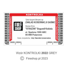 Etykieta kontrolka serwisowa 2022 GRAY taśma 02FS