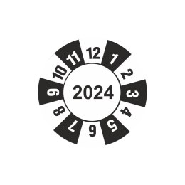 Etykieta kółko z datą 2024 folia