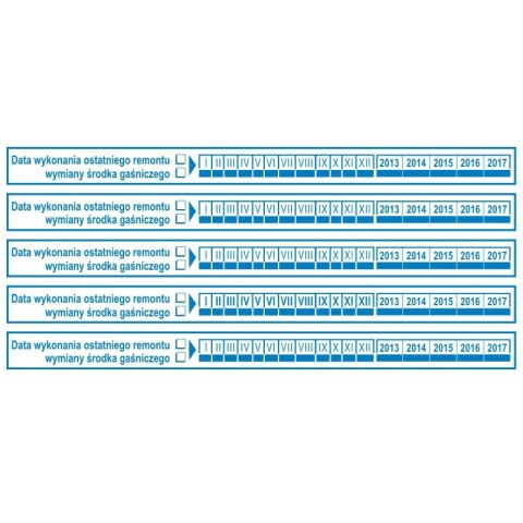 Etykieta "Data wykonania remontu/wymiany środka g"