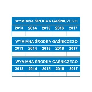 Etykieta "Data wymiany środka gaśniczego"