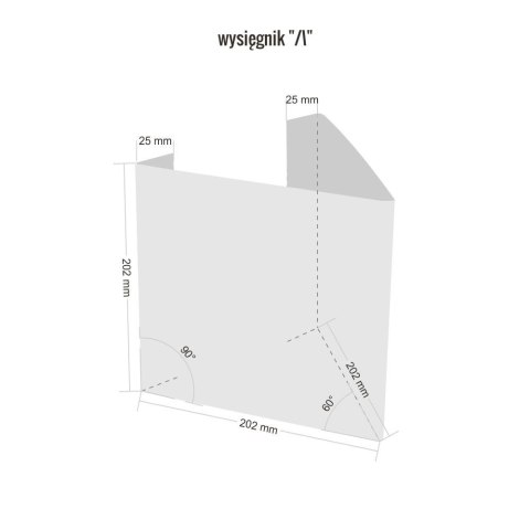 Wysięgnik do znaków 3D V 200x200mm PCV