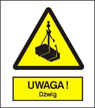 Znak Uwaga dźwig 225x275 PB