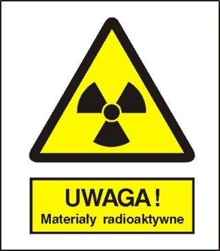 Znak Uwaga materiały radioaktywne 225x275 PB