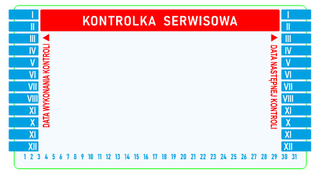 Etykieta &amp;quot;Kontrolka serwisowa 2023 BLUE 25FS