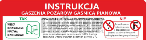 Instrukcja PPOZ gaszenia pożarów gaśnicą pianową