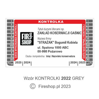 Kontrolka serwisowa 2022 GRAY taśma 02FS