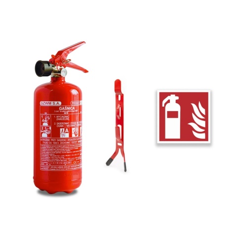 Gaśnica pianowa GWF-3x ABF/GZWM+ wieszak + znak
