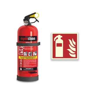 Gaśnica proszkowa GP- 2x ABC /OGNIOCHRON + znak