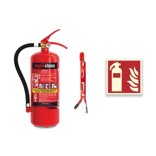 Gaśnica proszkowa GP-4x ABC /OGNIOCHRON + wieszak + znak