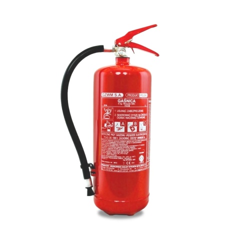 Gaśnica proszkowa GP- 6x ABC /GZWM+ wieszak F+ znak