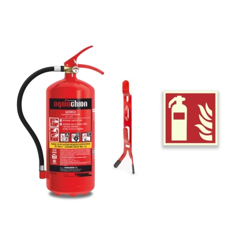 Gaśnica proszkowa GP- 6x ABC /OGNIOCHRON + wieszak + znak