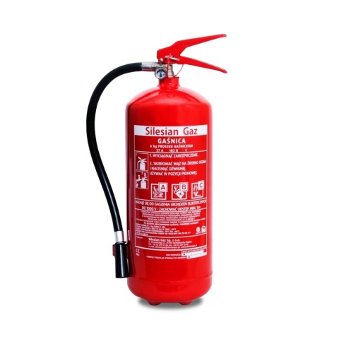 Gaśnica proszkowa GP-6x ABC /SILESIA + wieszak + znak