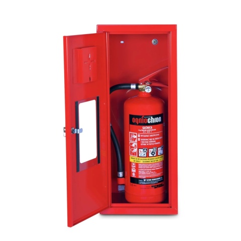 Szafka na gaśnice SG600 z oknem /M czerwona 3000