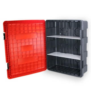 Szafka z tworzywa DUAL RED 616/735/270 bez okna z opaskami