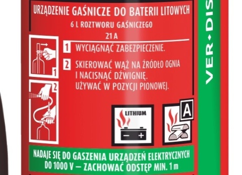 Urządzenie gaśnicze VER-DIS 6x Baterie Ogniochron