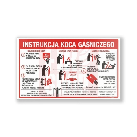 Zestaw Gaśnica GP-6x Ogniochron + Koc + Szafka + inst.