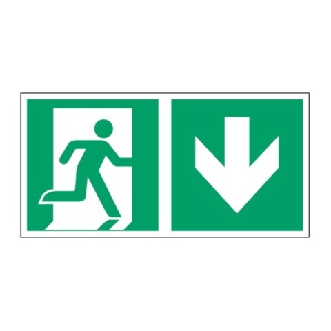 Znak 11 Kierunek do wyjścia ewak.E02-DD 200x400 PF
