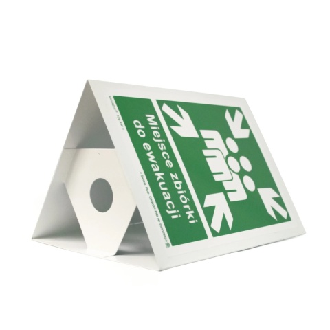 Znak 11 Miejsce zbiórki przestrzenny 360x510 METAL