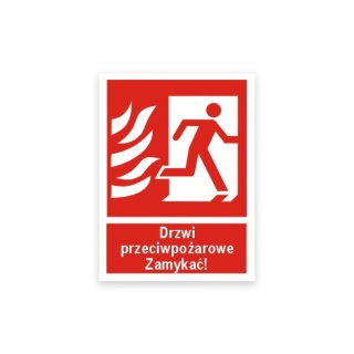 Znak 12 Drzwi ppoż Zamykać! prawe 150x200 PF