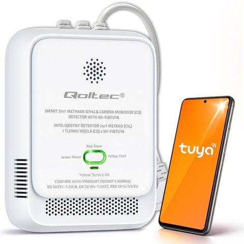 Czujka detektor gazu ziemnego i czadu QTEC 220V