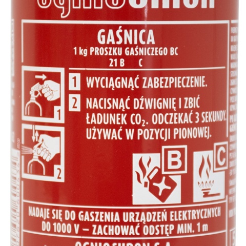 Gasnica-proszkowa GP-1z BC 1kg z uchwytem