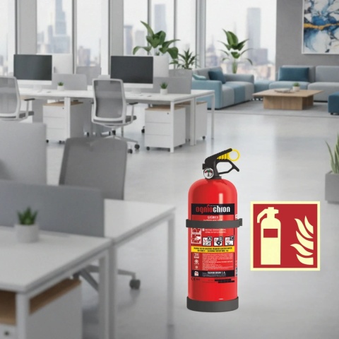 Gaśnica proszkowa GP- 2x ABC /OGNIOCHRON + znak