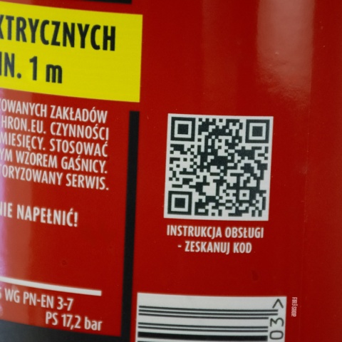 Kod QR z instrukcją gaśnicy proszkowej