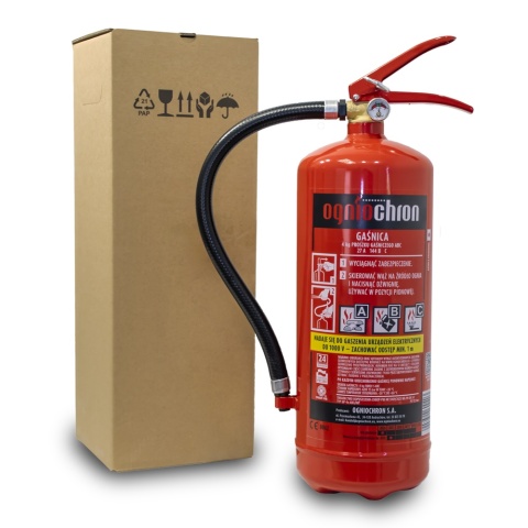 Gaśnica proszkowa GP-4x ABC 4kg z pudełkiem - do domu, firmy, zakładów produkcyjnych