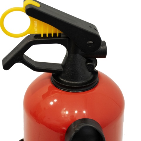 Gaśnica smochodowa 1kg ABC manometr, zawór z tyłu, zawleczka