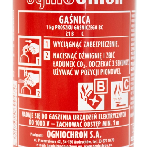 Gaśnica do auta świadectwo CNBOP-PIB