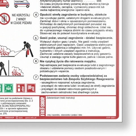Instrukcja PPOZ alarmowa i postępowania FS