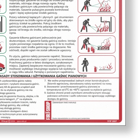 Instrukcja PPOZ gaszenia pożarów gaśnicą pianową