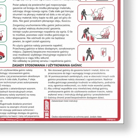 Instrukcja PPOŻ gaszenia pożarów gaśnicą