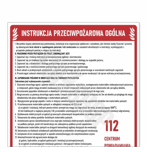 Ogólna instrukcja przeciwpożarowa na płycie