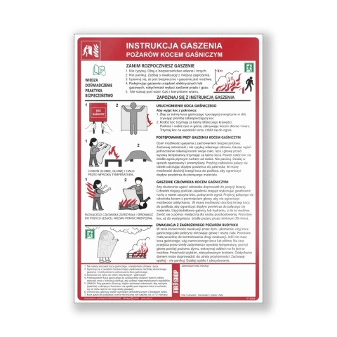Instrukcja ppoż. gaszenia kocem gaśniczym minimum 10 szt