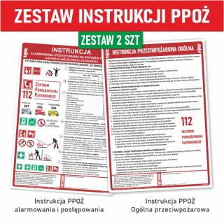 Zestaw Instrukcja PPOZ ogólna + alarmowania PPOŻ