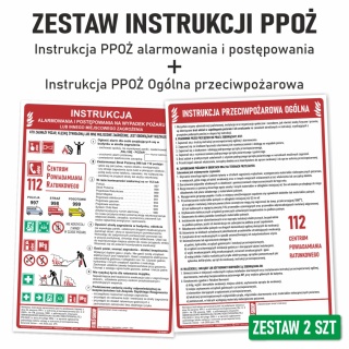 Zestaw Instrukcja PPOZ ogólna + alarmowania PPOŻ
