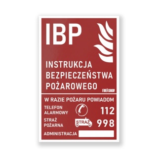 Znak PPOZ IBP do szafki IBP 10x15