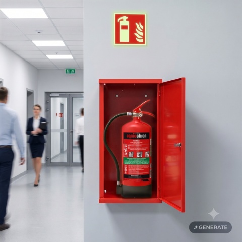 Gaśnica GPN-6x ABF FF z szafką SG600SL BO do budynków użyteczności publicznej