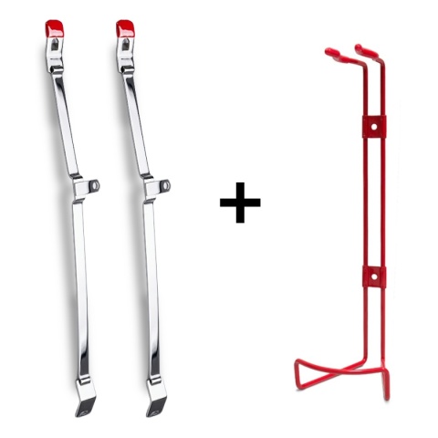 Zestaw 2 obejmy metalowe + wieszak GP2