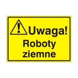Znak Tablica Uwaga! Roboty ziemne