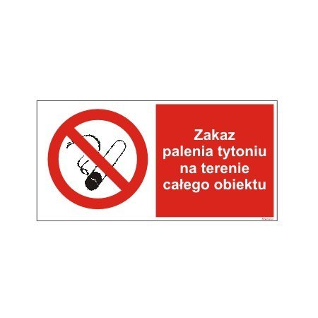 Znak 19 Zakaz palenia w całym obiekcie 400x200