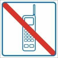Znak 19 Zakaz używania telefonów komórk 100x100 PB