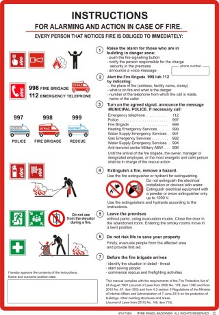 Instrukcja PPOZ alarmowa i postępowania FS ANG