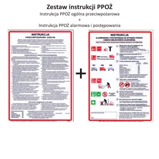 + Zestaw Instrukcja PPOZ ogólna + alarmowania PPOŻ