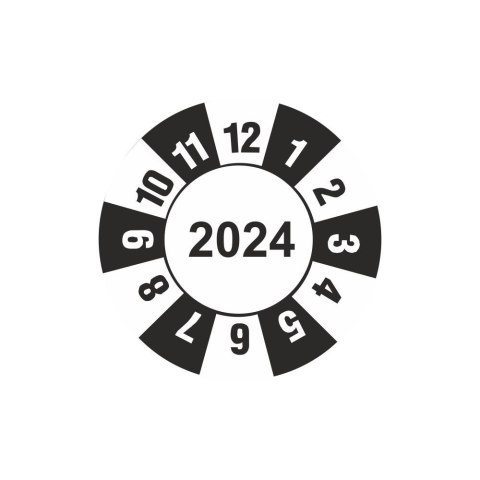 Etykieta kółko z datą 2024 folia