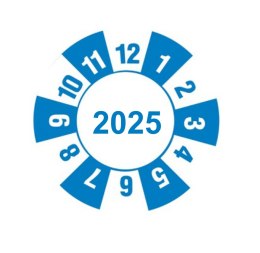 Etykieta "kółko z datą 2025" folia
