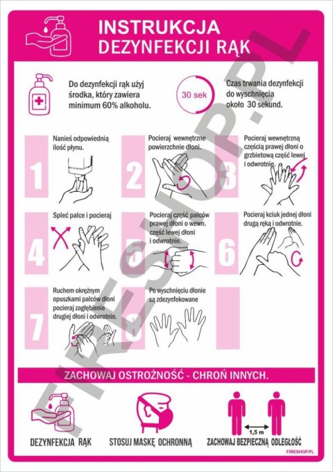 Instrukcja dezynfekcji rąk mydłem A5 Lam