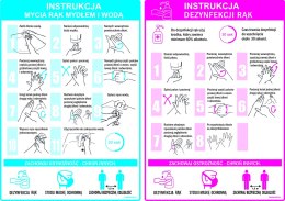 Instrukcja mycia i dezynfekcji rąk A4 wydruk + laminat