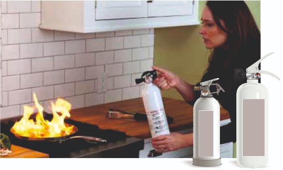 Białe gaśnice do kuchni